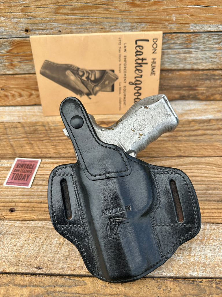 Vintage Do Hume H721 Black Leather Suede Lined  CS OWB Holster for S&W 99