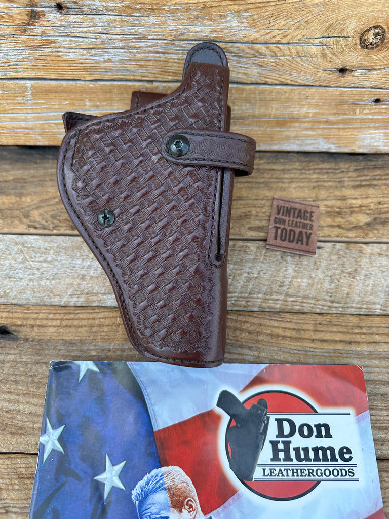 Don Hume H746 Brown Basket Leather Lined Security Holster for Colt Ruger S&W 66,