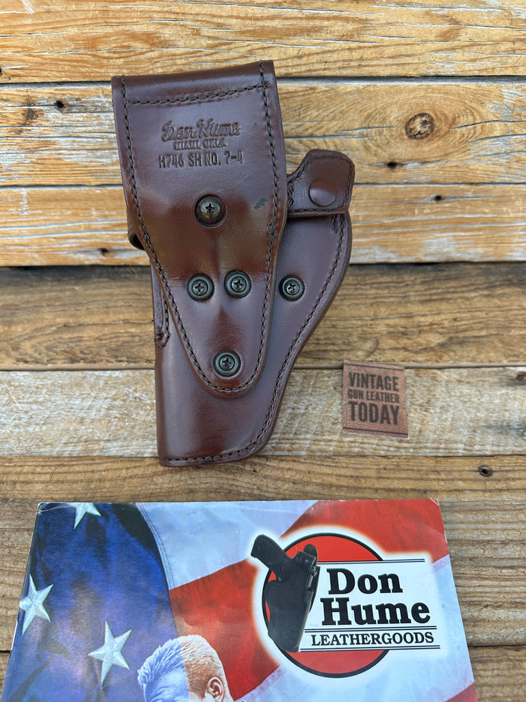 Don Hume H746 Brown Basket Leather Lined Security Holster for Colt Ruger S&W 66,