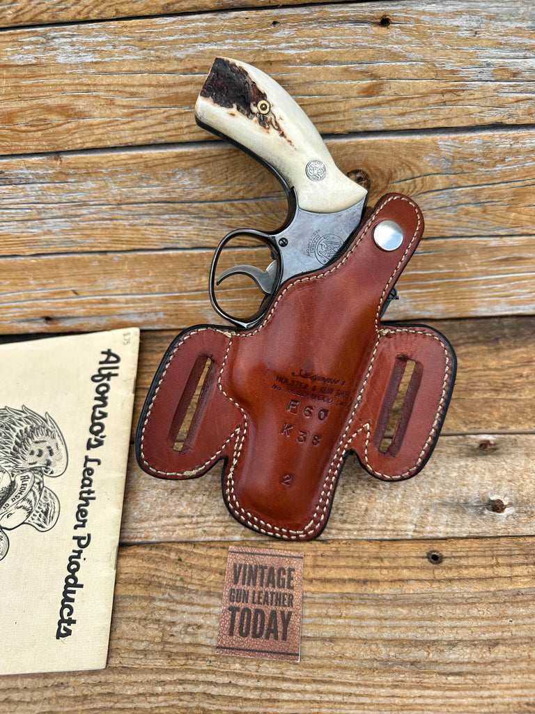 Alfonso's Plain Brown Leather Suede Lined Holster for S&W K Frame 2 1/2 Revolver