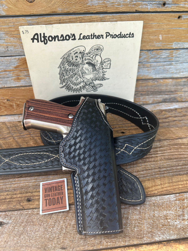 Alfonso's Black Basketweave Leather Lined Holster For Sig P226 P220 Right