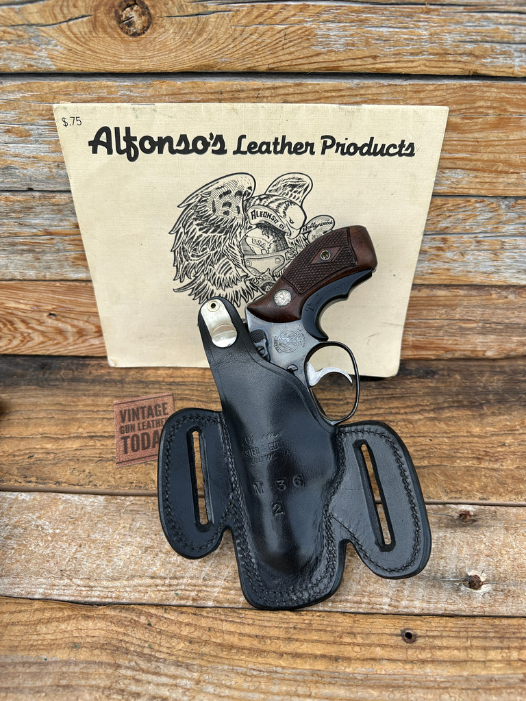 Alfonso's Plain Black Leather Holster For S&W Model 36 Chief Special Revolver 2