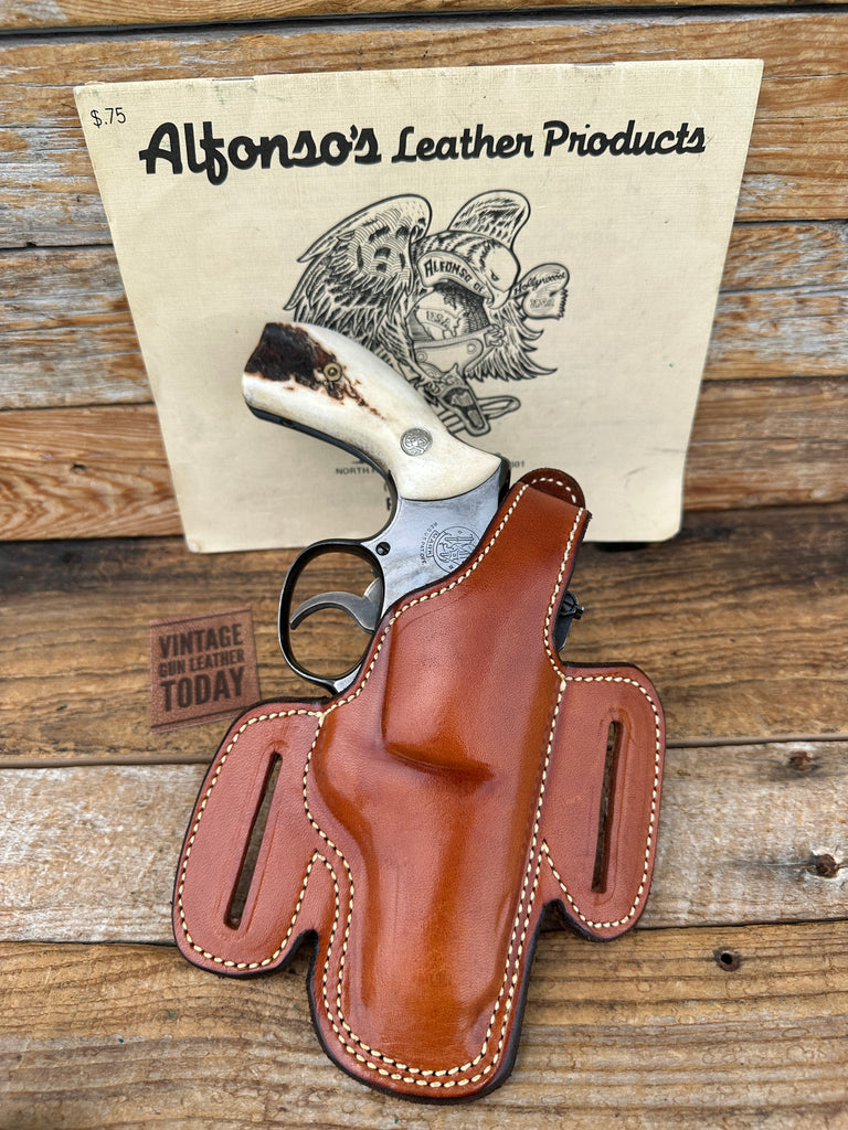 Alfonso's Plain Brown Leather Suede Lined Holster for S&W K Frame 2 1/2 Revolver