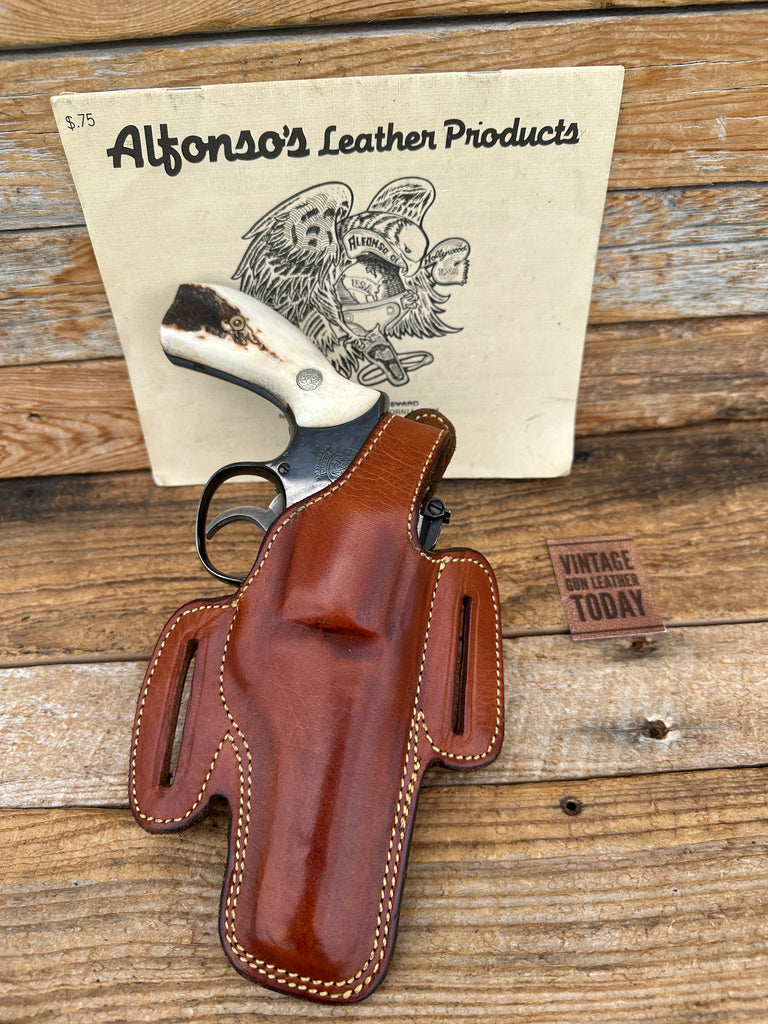 Alfonsos Thunderbird Brown Leather OWB Holster for S&W K Frame 4" Revolver