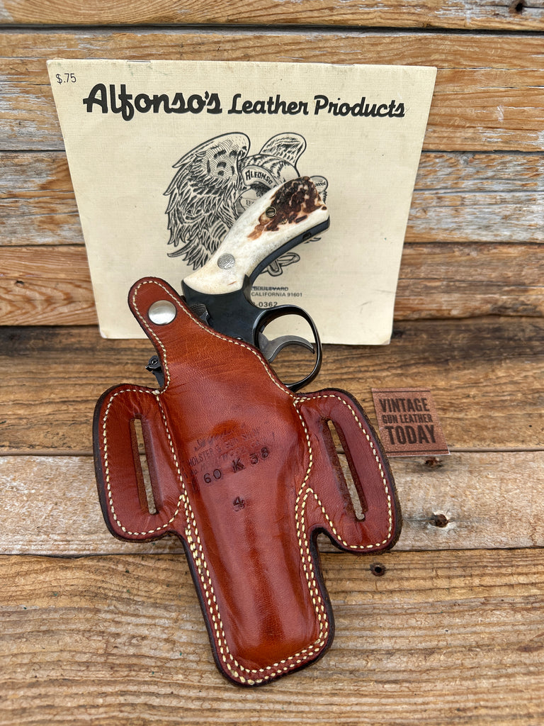 Alfonsos Thunderbird Brown Leather OWB Holster for S&W K Frame 4" Revolver