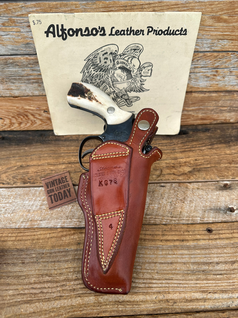 Alfonsos Brown Basketweave Lined Holster for S&W K Frame 4" 10 19 Revolver LEFT
