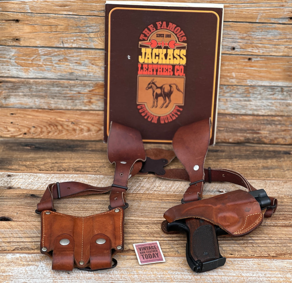 Vintage Jackass  GALCO Leather Shoulder Holster For Auto S&W 39 59 Round Trigger