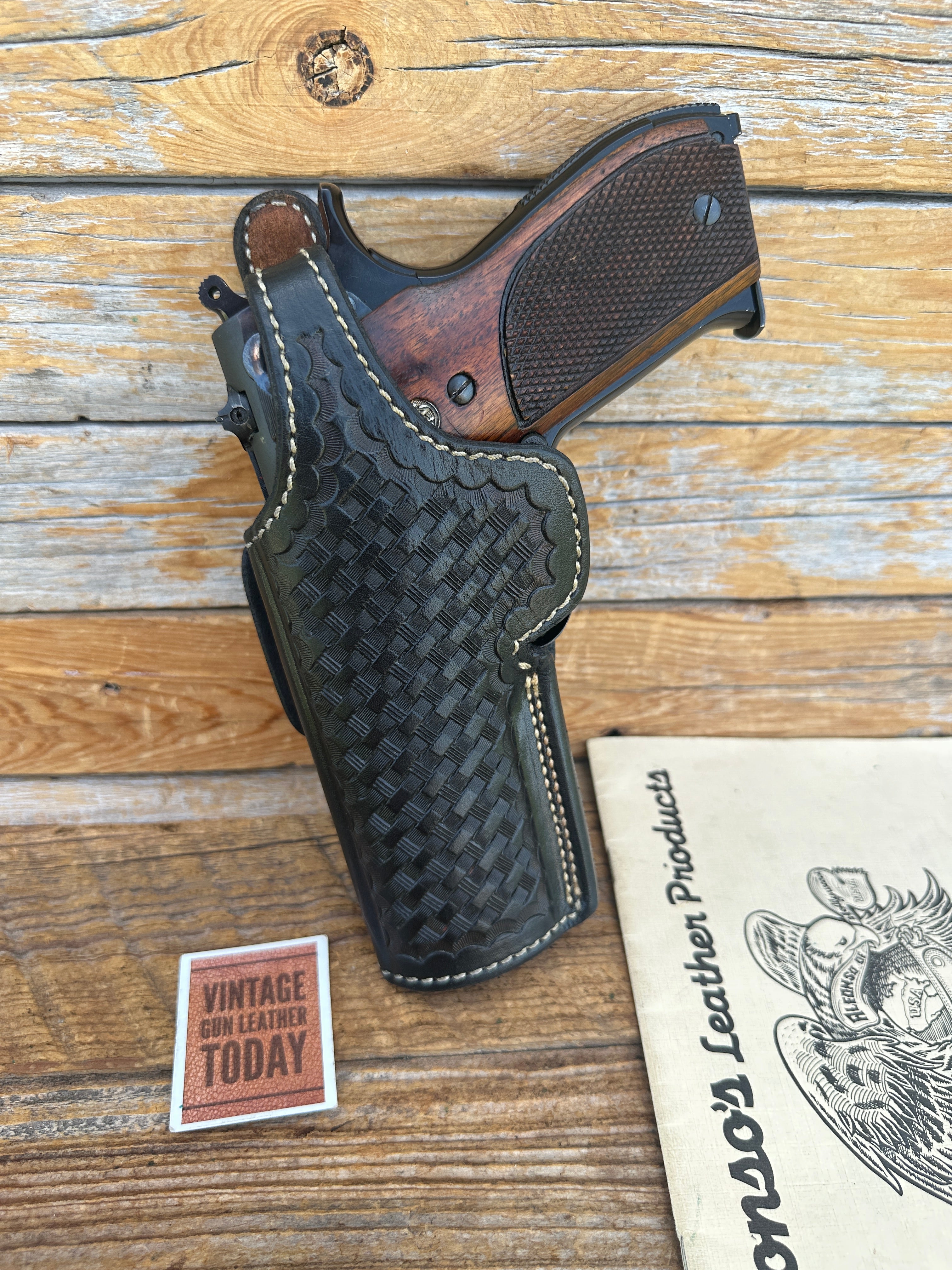 Alfonsos Black Basket Leather Lined Strong Cross Draw Holster for S&W ...