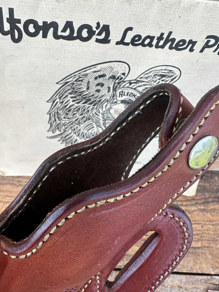 Alfonsos F60 Brown Basketweave Leather Lined Holster For S&W K Revolver 4"
