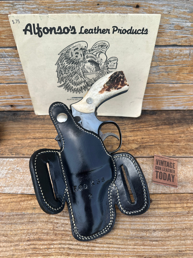 Alfonso's Plain Black Leather Lined Holster for S&W K 10 19 Frame 2 1/2 Revolver