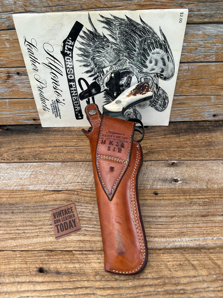 Alfonsos Brown Leather Lined Holster For Smith Wesson K Revolver 5" 12 10 15 19