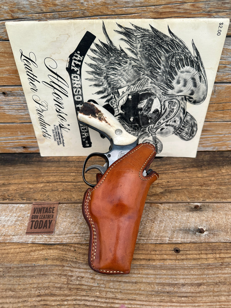 Vintage Alfonsos G75 Brown Leather Holster For 2.5" S&W K Frame Revolver Lined R