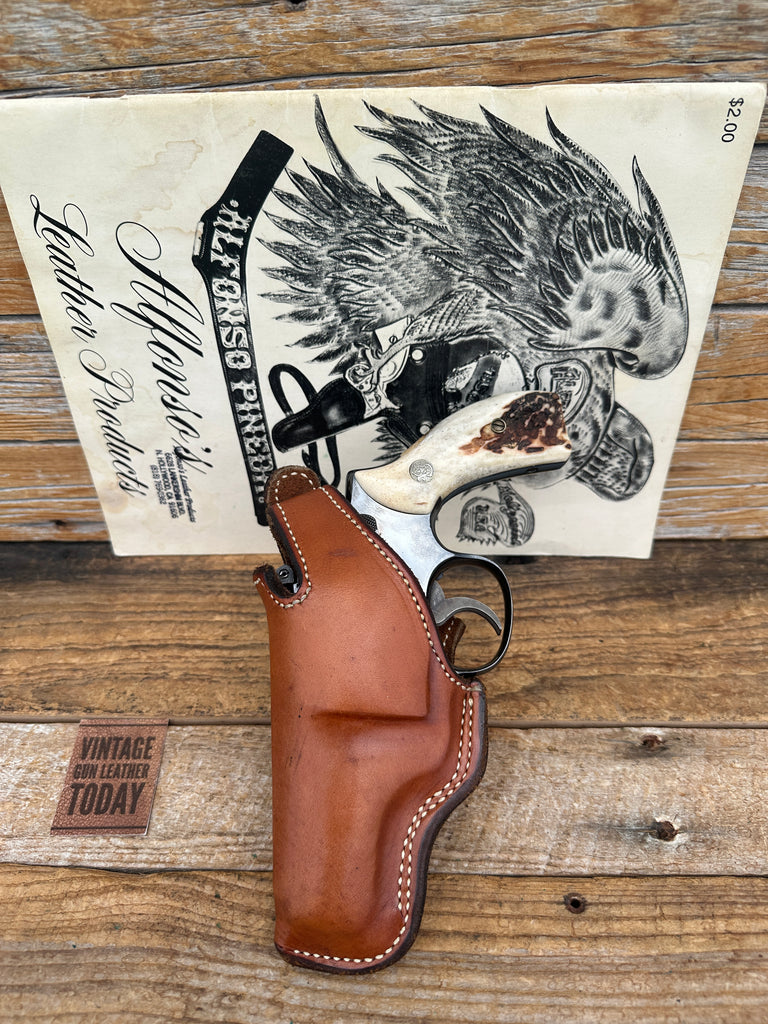Vintage Alfonsos G75 Brown Leather Holster For 2.5" S&W K Frame Revolver Lined L