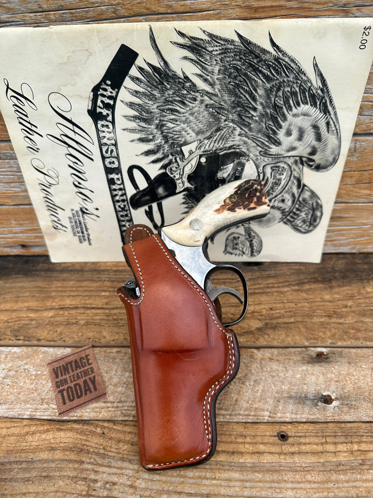 Vintage Alfonsos G75 Brown Leather Holster For 2.5" S&W K Frame Revolver Lined,