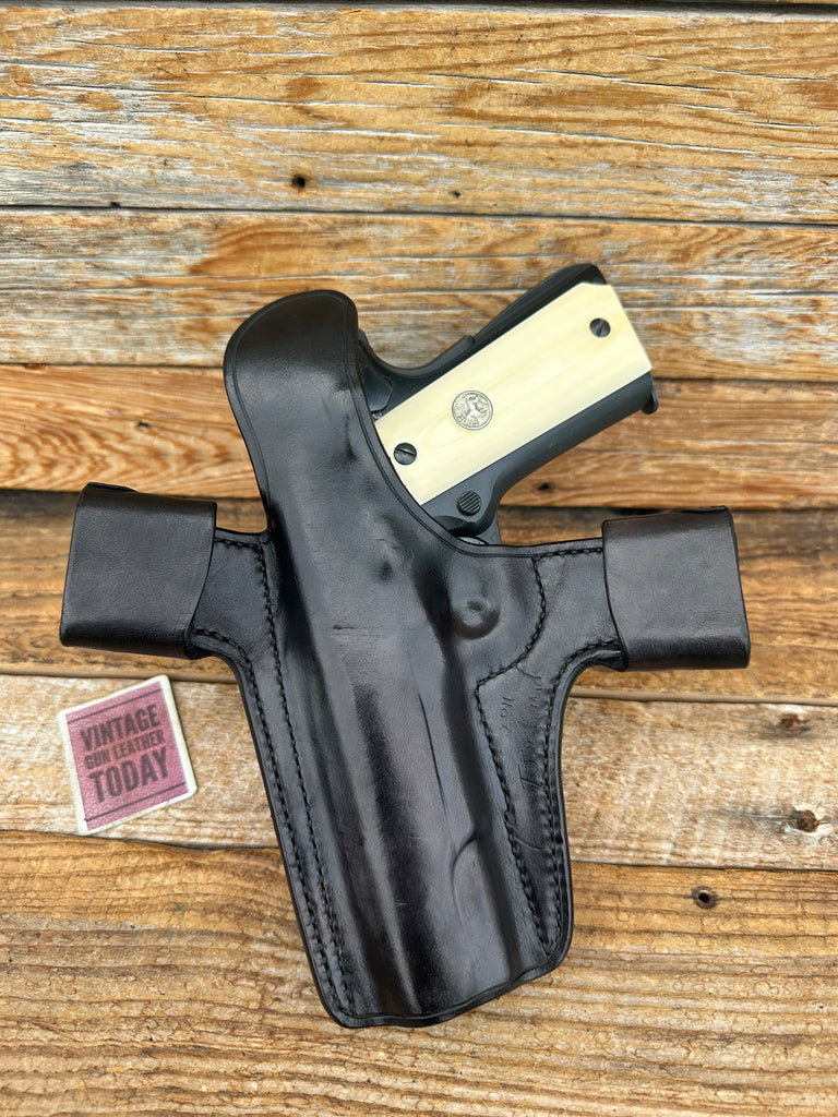 TJ Edmond Black Leather OWB w/ Exotic Caiman Trim For Colt 45 5" 1911 Government