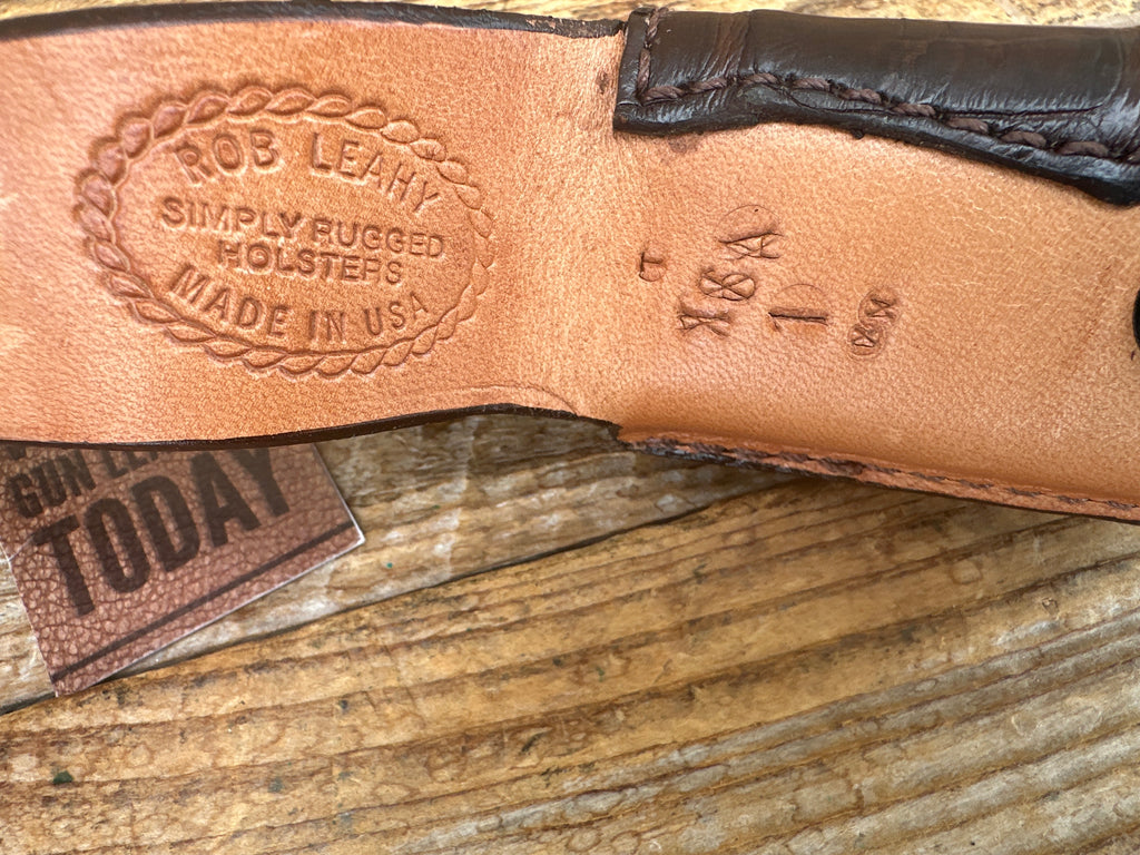 Rob Leahy Simply Rugged Brown Cognac Alligator Single 1911 Magazine Carrier