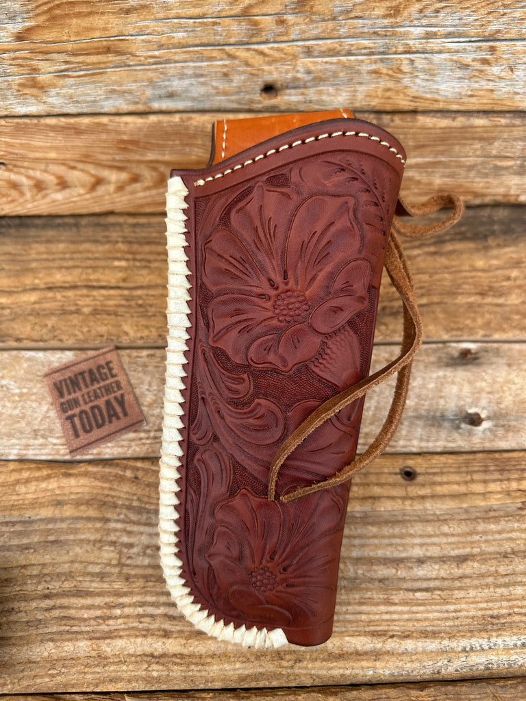 Barranti Floral Leather Laced Lined EK-NO5 OWB Holster For Colt SAA 5 1/2"