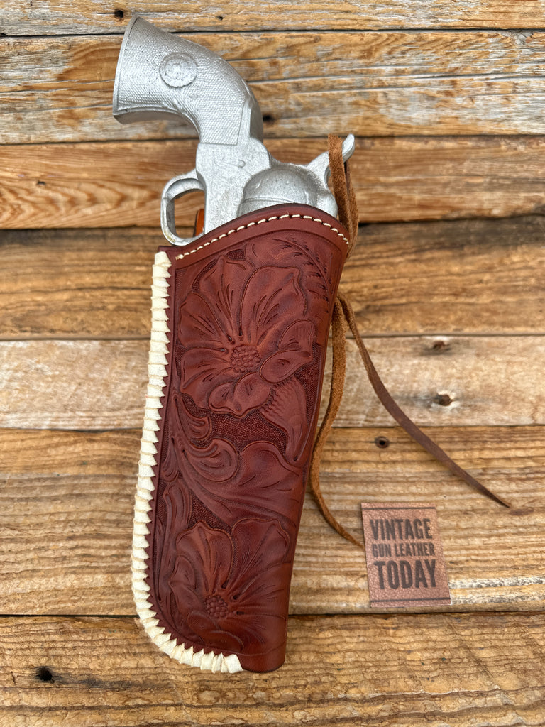 Barranti Floral Leather Laced Lined EK-NO5 OWB Holster For Colt SAA 5 1/2"