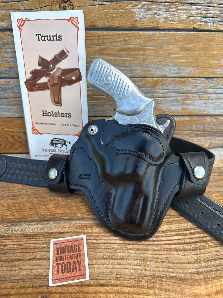 TAURIS Snap Mount Black Leather OWB Holster For 2.25 Ruger SP101 Revolver