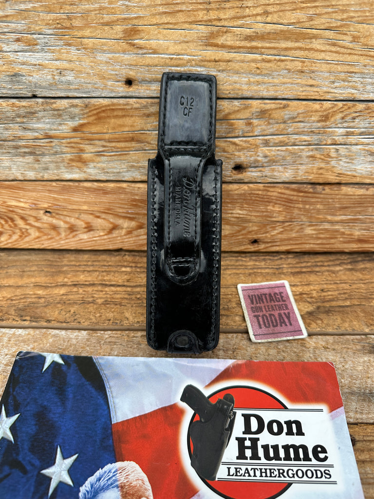 Don Hume Black Gloss Leather Police Duty Expandable Baton Holder For ASP 21"