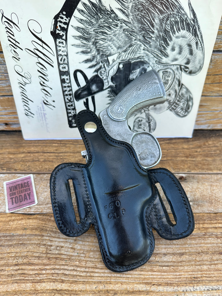 Alfonso's Black Basketweave F60 Lined Holster For Colt Python / L Frame 2.5" BS