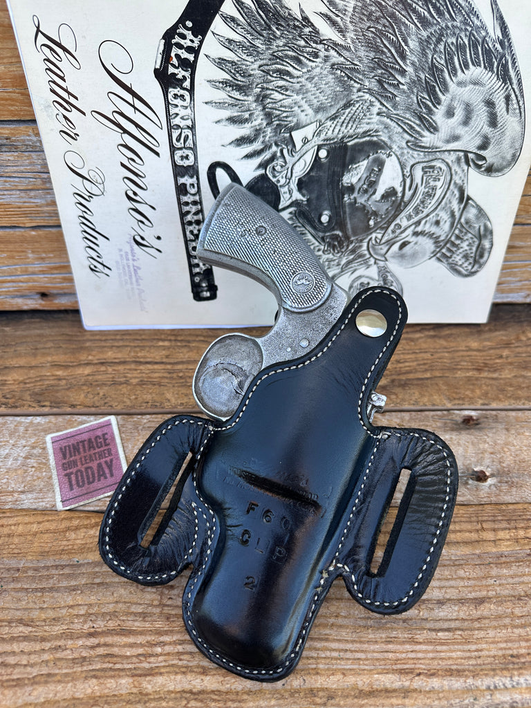 Alfonso's Black Basketweave F60 Lined Holster For Colt Python / L Frame 2.5" LFT