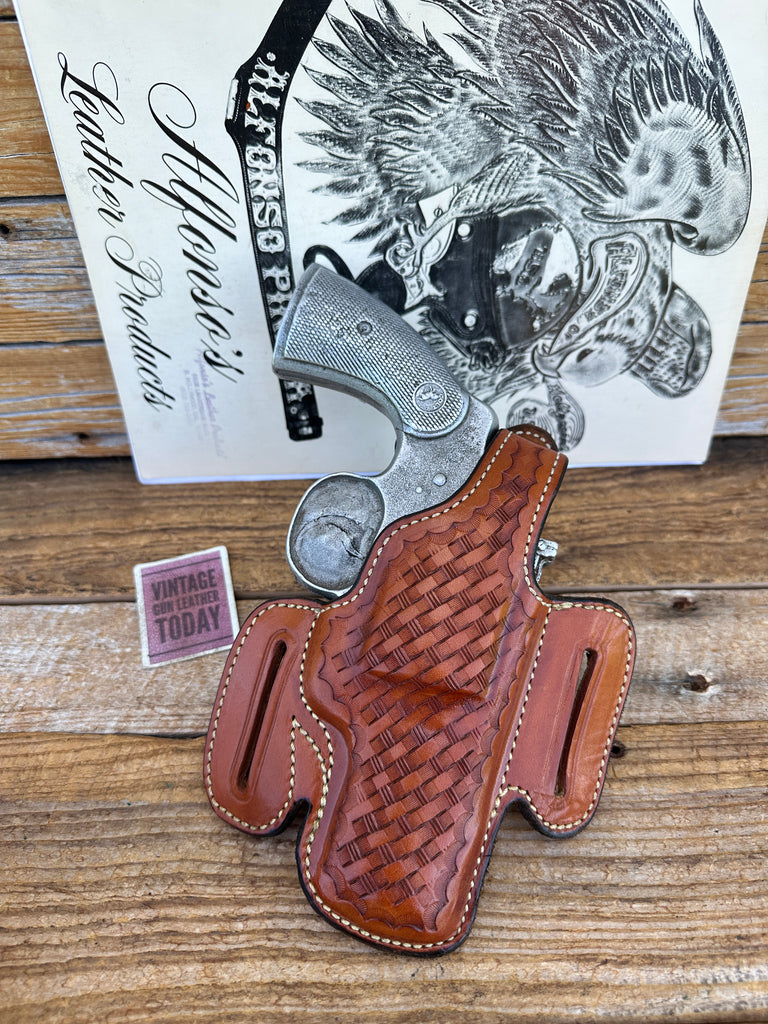 Alfonso's Brown Basket Leather F60 Lined Holster For Colt Python  L Frame 2.5"