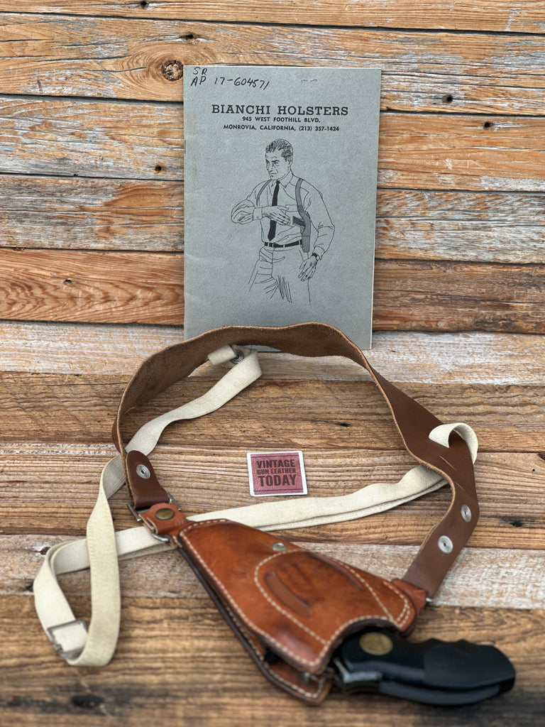 Bianchi 9R Brown Leather Upside Down Shoulder Holster For S&W K 2" To 2.5 Right