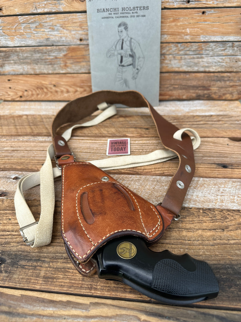 Bianchi 9R Brown Leather Upside Down Shoulder Holster For S&W K 2" To 2.5 Right