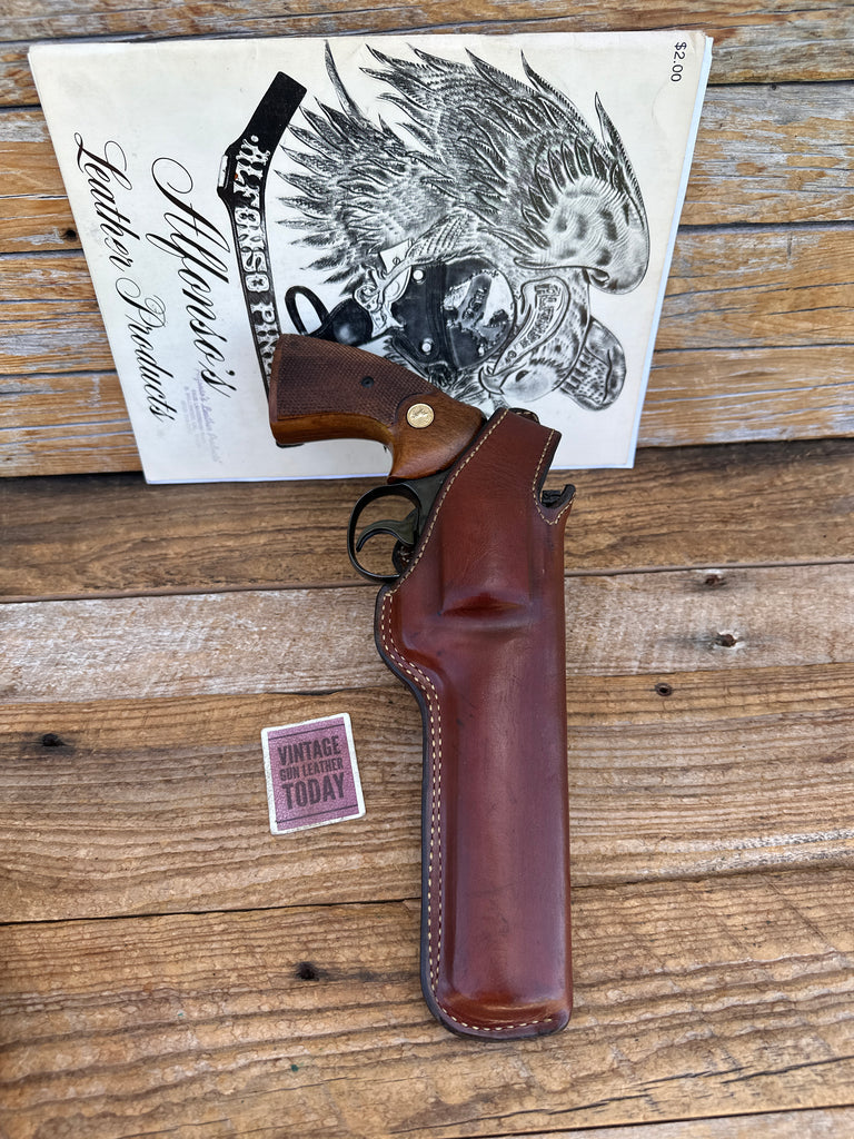 Alfonsos Brown Leather Holster For Colt Python 6 Revolver Suede Lined S&W L 686!