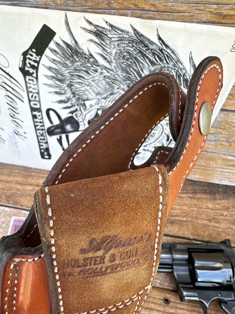Alfonsos Brown Leather Holster For Colt Python 6" Revolver Suede Lined S&W L 686