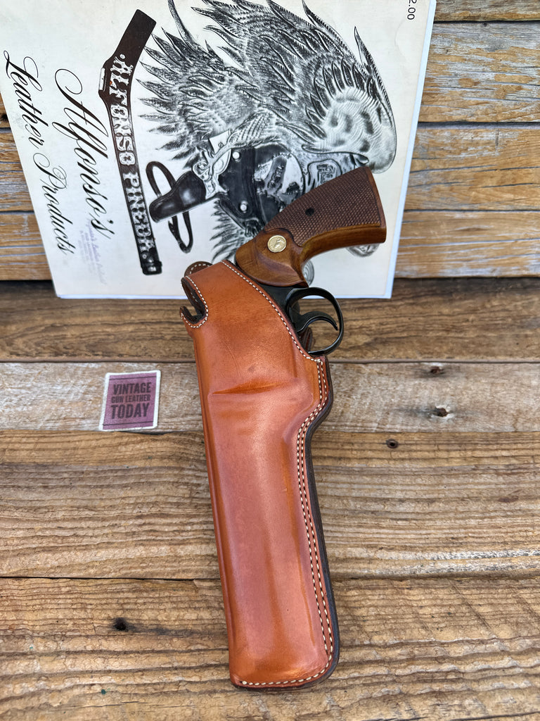 Alfonsos Brown Leather Holster For Colt Python 6" Revolver Suede Lined S&W L 686