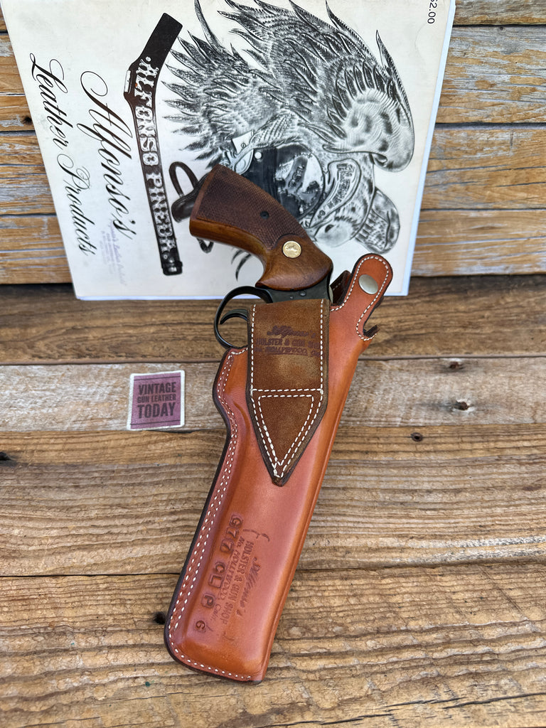 Alfonsos Brown Leather Holster For Colt Python 6" Revolver Suede Lined S&W L 686
