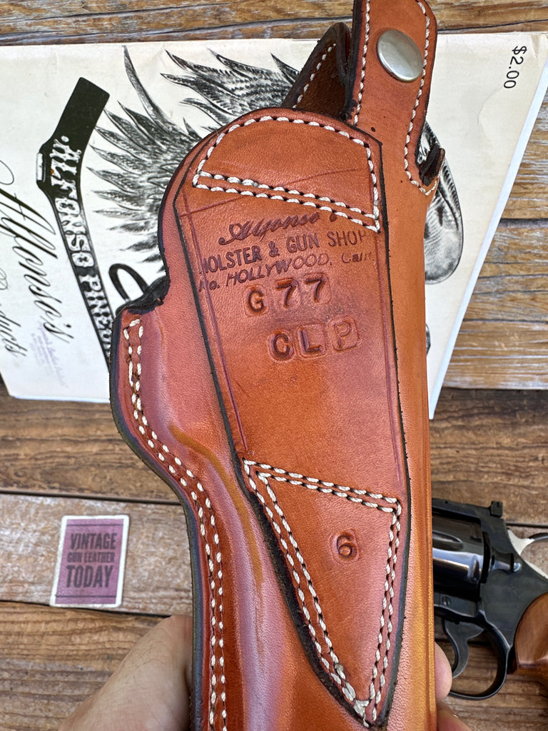 Alfonsos Brown Basket Leather Lined CD Holster For Colt Python 6  S&W L 686 586