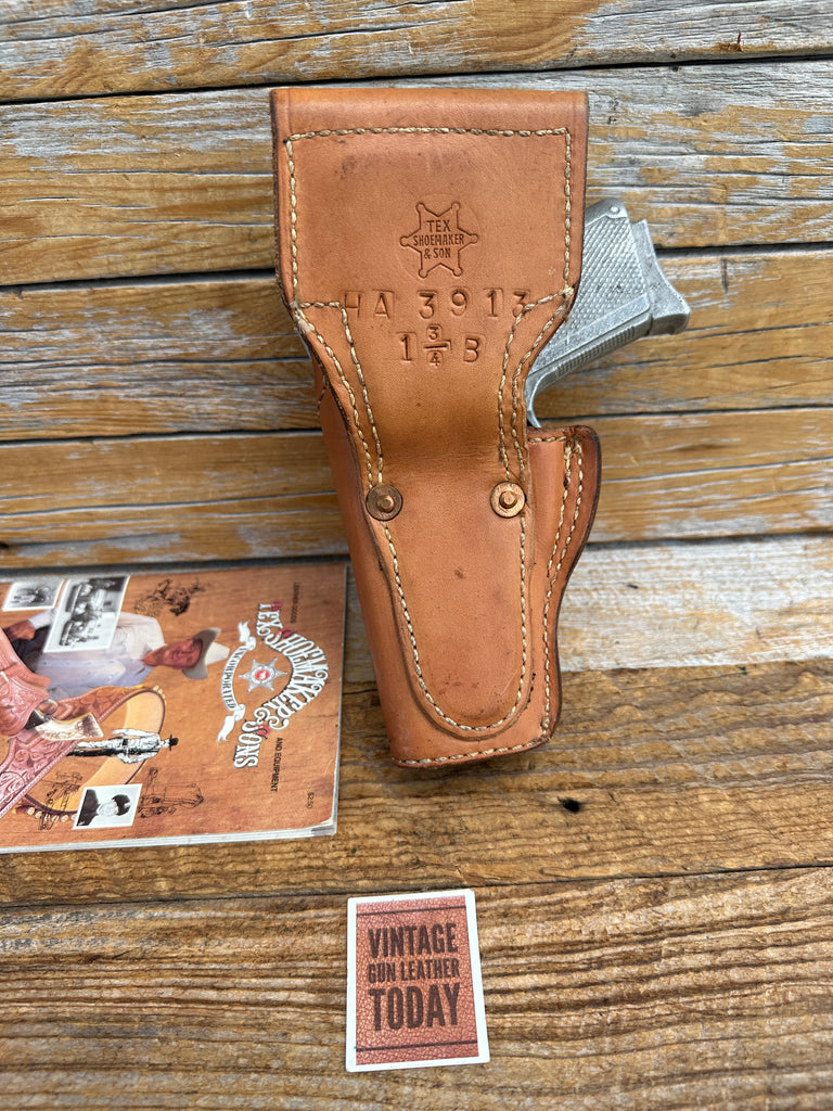 Vintage Tex Shoemaker Brown Oil Tan Leather Lined Holster For 3913 3914 Right