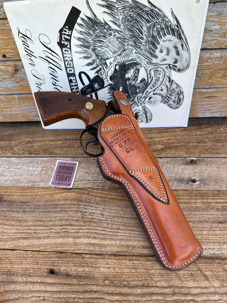 Alfonsos Brown Basket Leather Lined CD Holster For Colt Python 6  S&W L 686 586