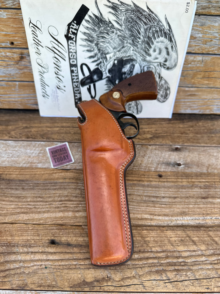 Alfonsos Brown Leather Holster For Colt Python 6 Revolver Lined S&W L 686 #3