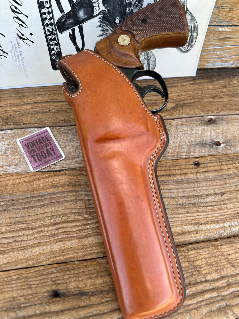 Alfonsos Brown Leather Holster For Colt Python 6 Revolver Lined S&W L 686 #3