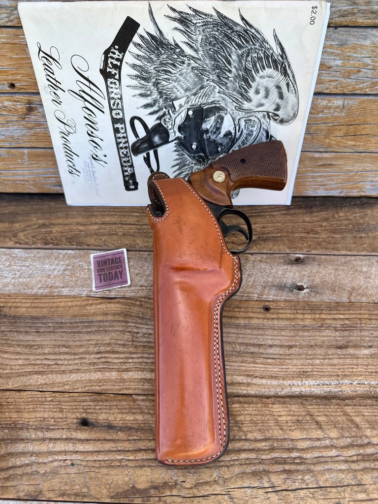 Alfonsos Brown Leather Holster For Colt Python 6 Revolver Lined S&W L 686 #4