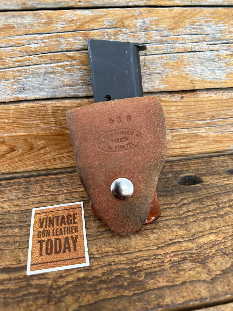 El Paso Saddlery Brown Leather Single Friction Magazine Carrier For Colt 45 1911