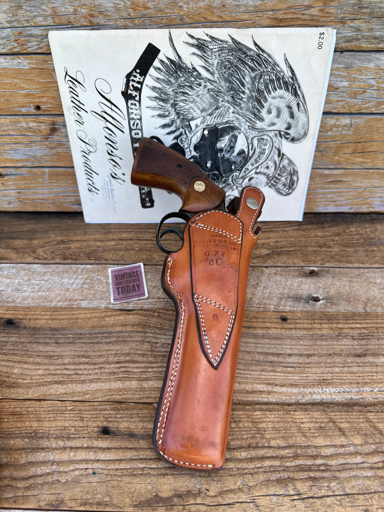 Alfonsos Brown Leather Holster For Colt Python 6 Revolver Lined S&W L 686 #4