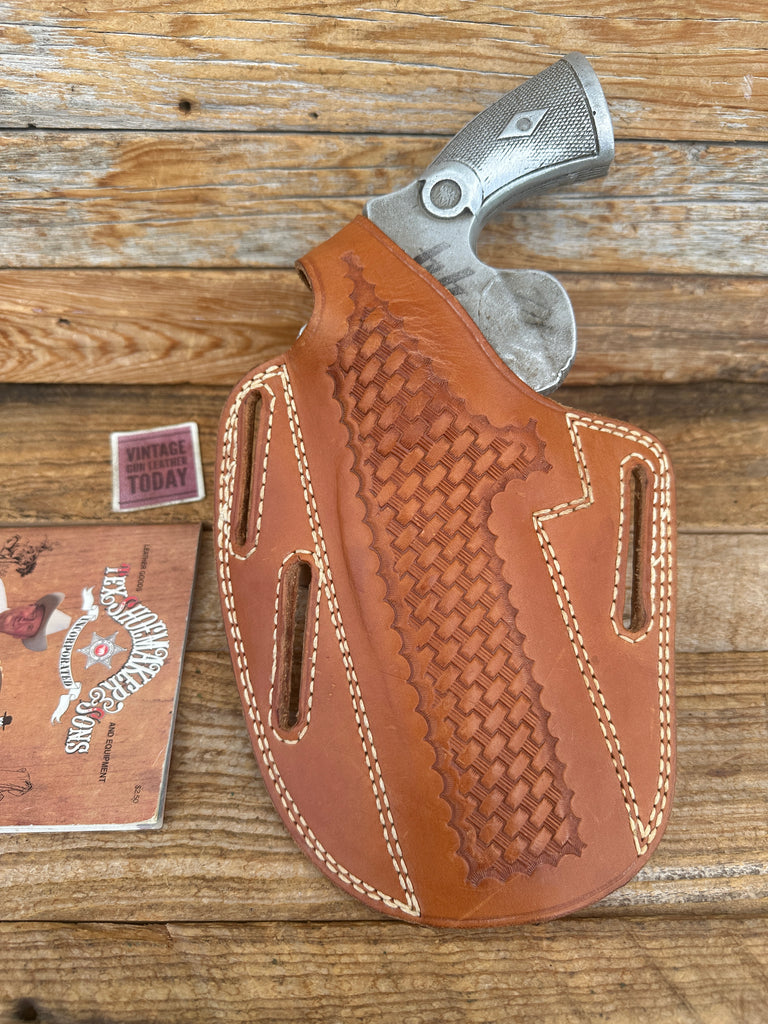 Tex Shoemaker Brown Basket Leather Holster For S&W N Mod. 27 28 29 6" Revolver