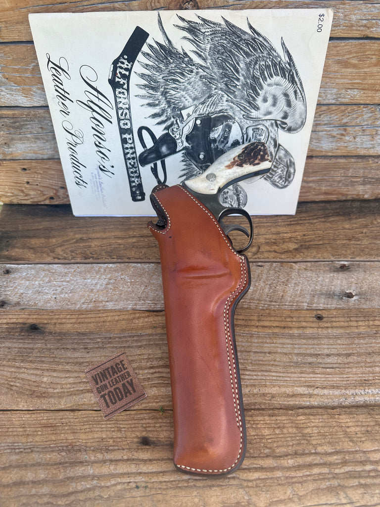 Alfonso's Brown Plain Leather Lined Holster for 6" S&W K  Frame Revolver LEFT #3