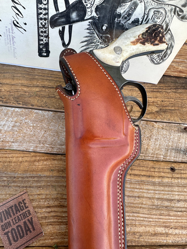 Alfonso's Brown Plain Leather Lined Holster for 6" S&W K  Frame Revolver LEFT #3