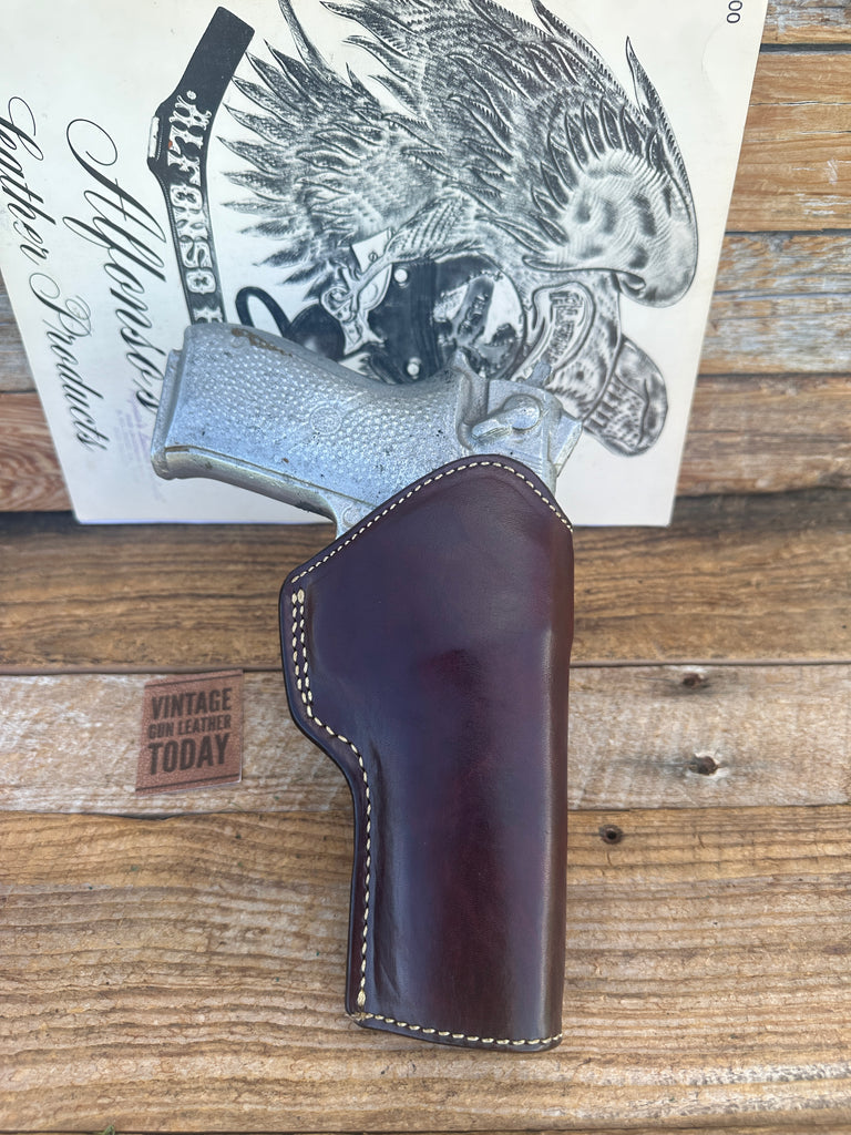 Alfonsos Of Hollywood Cordovan Leather Lined Holster For S&W 4506 Reinforced Lip