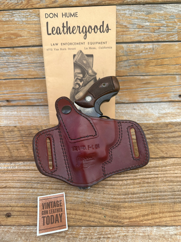 Vintage Don Hume H721 Brown Leather Holster For S&W J 36 Charter 2" Revolver