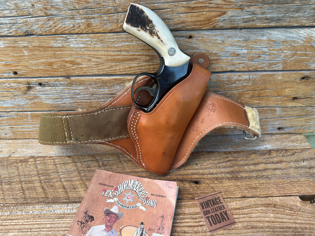 Vintage Tex Shoemaker Brown Leather Ankle Holster  For S&W K 10 19 Frame 2.5" #1