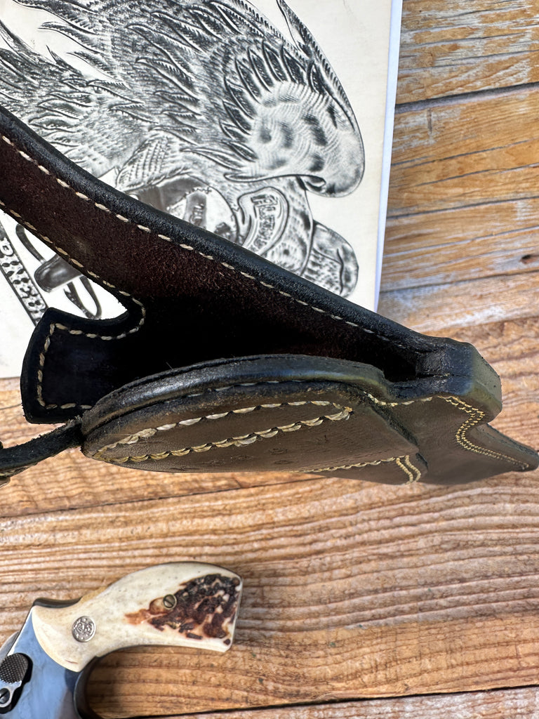 Alfonsos G77 Black Basketweave Leather Holster for 6" Medium K Frame Revolver SL