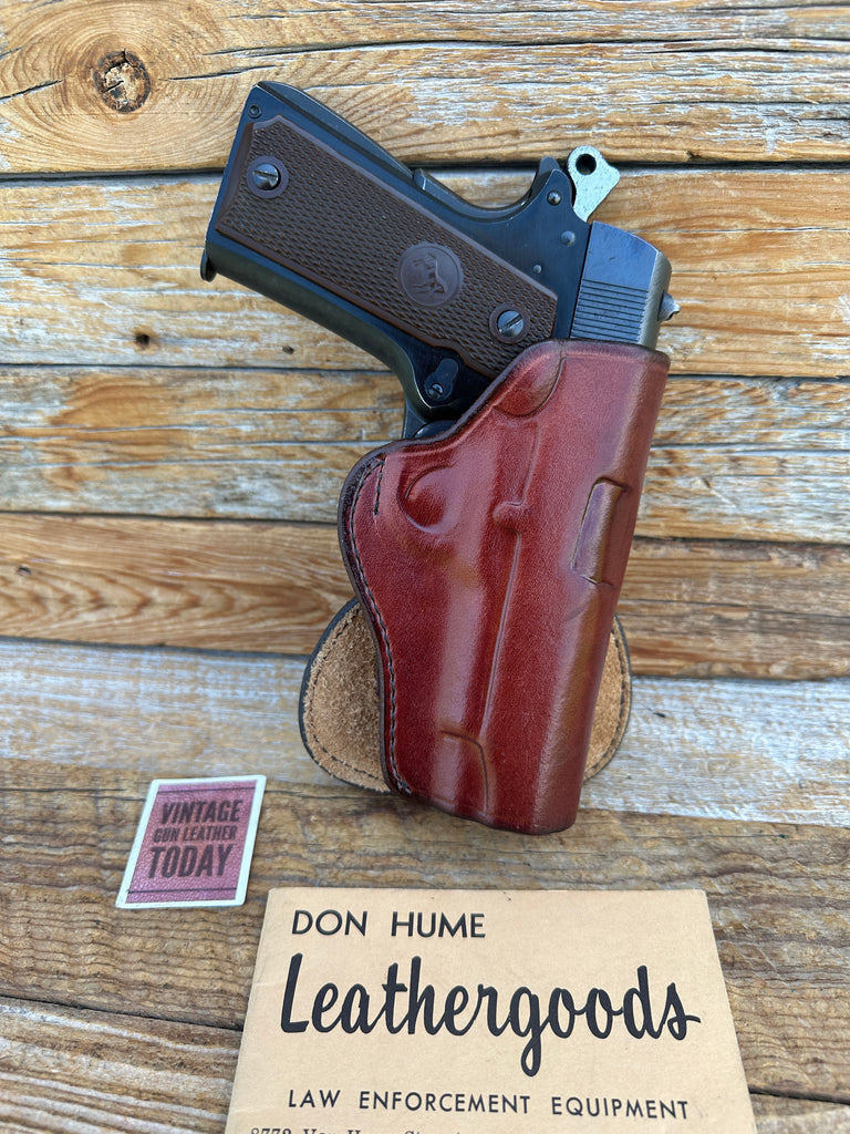 Vintage Don Hume H720 10-4 1/4 Brown Leather Paddle Holster For Colt Commander