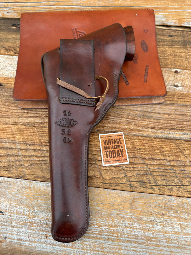 George Lawrence Pre 1941 Flap Holster For Medium S&W K Frame Revolver 6.5"